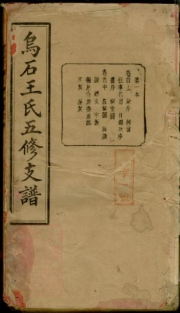 8301.乌石王氏五修支谱： 十九卷，首三卷，末二卷：[湖南宁乡].pdf