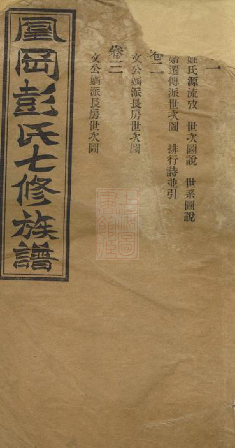 0790.萍西凰冈彭氏七修族谱： 二十七卷，首二卷，末一卷：[萍乡].pdf_第1页