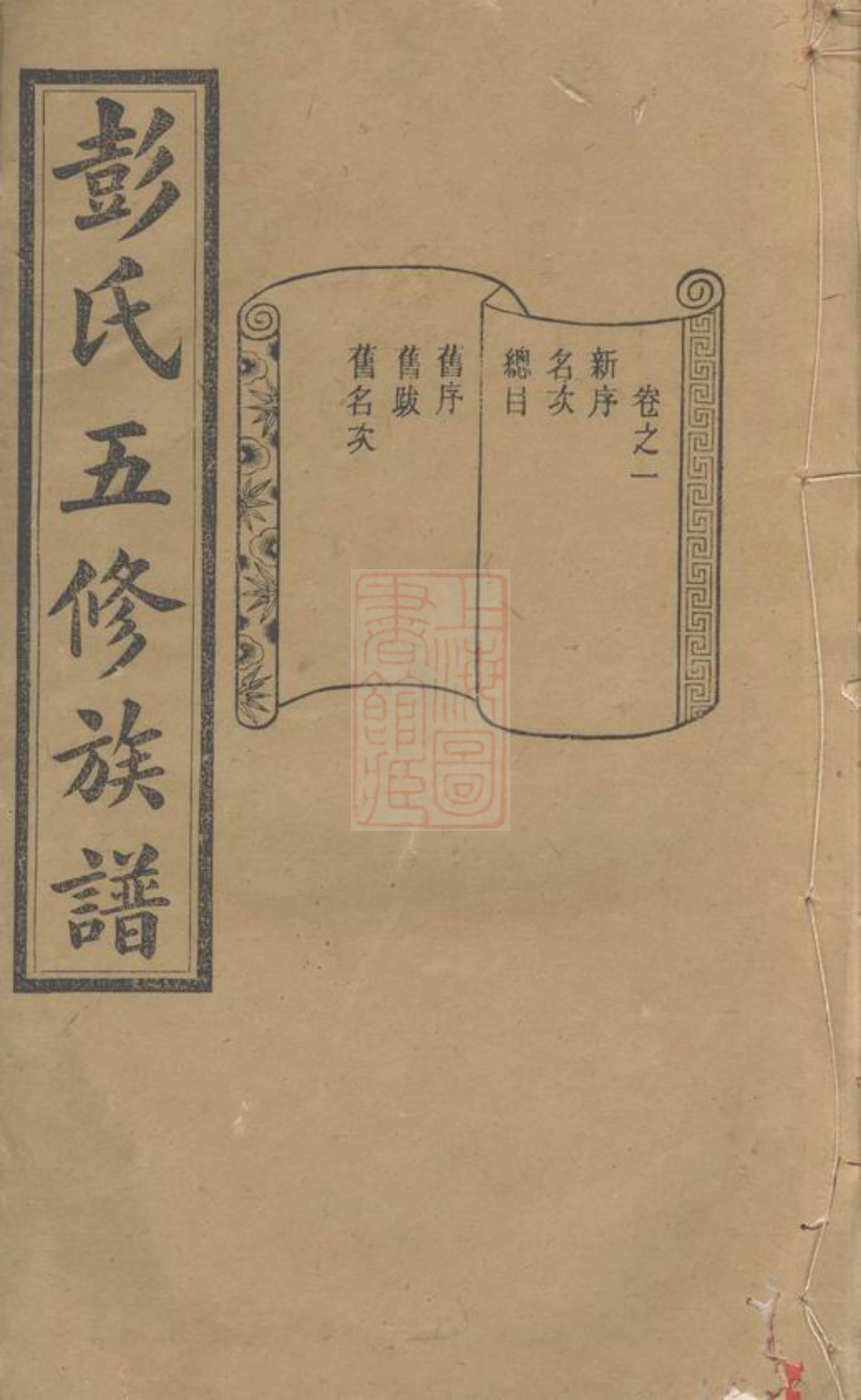 0796.彭氏五修族谱： 三十三卷：[善化].pdf_第1页
